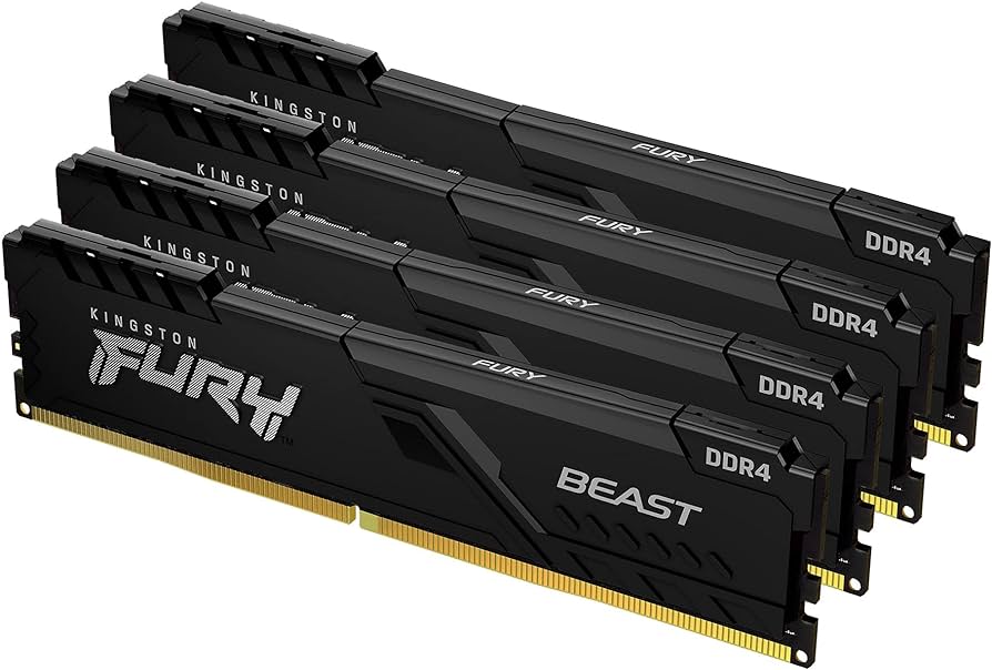 Kingston FURY Beast Black 32GB DDR4 3200MHz CL16 DIMM Kit (4x8GB)