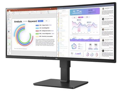 34IN LG MONITOR, 3440X1440, CURVED, 21:9 IPS, HDMI 2.0 (2), DP 1.4, USB TYPE-C, USB 3.0 (2) USB 2.0 (2)