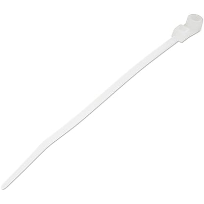 StarTech 4" Cable Ties w/ Mounting Hole, 100 Pack, Nylon, White