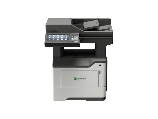 The Lexmark MX622ade is a powerful monochrome laser multifunction printer designed for high-demand environments, offering fast 50 ppm print and copy speeds, a robust duty cycle of 175,000 pages per month, and integrated duplex printing. With a 7-inch touchscreen, quad-core processor, and 2 GB of RAM, it provides an intuitively efficient user experience. Ideal for medium to large workgroups, this TAA-compliant device also features wireless, USB, and Ethernet connectivity for seamless integration.