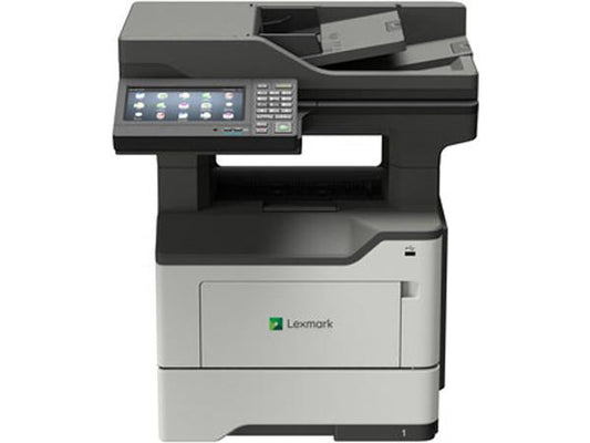 The Lexmark MX622ade LV SPR TAA is a high-performance monochrome laser multifunction printer designed for demanding office environments. With integrated duplex printing and speeds up to 50 ppm, it combines printing, scanning, faxing, and copying in one TAA-compliant device. Gigabit Ethernet and USB 2.0 interfaces ensure seamless connectivity, while robust monthly duty cycles and fast first-page output maximize productivity.
