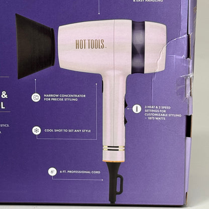 HOT TOOLS Pro Signature Collection Power Hair Dryer Lavender 30% Quieter 1875W