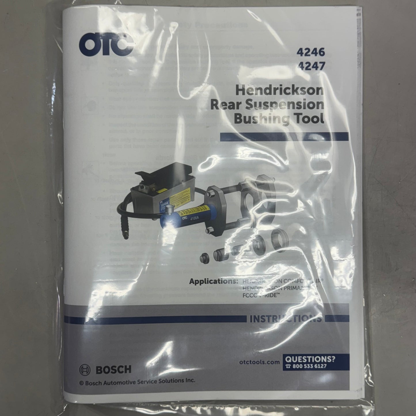 OTC Hendrickson Rear Suspension Bushing Tool Sz 37.5" L x 18" W, Grey 4247