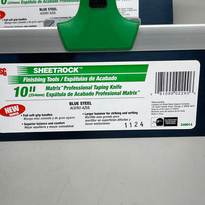 USG SHEETROCK TOOLS (2 PACK) Classic Professional Taping Knife 10" Green 340014