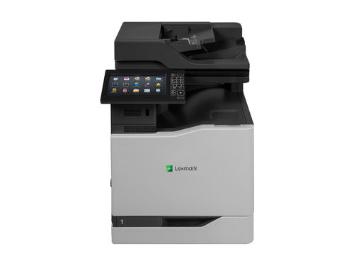 The Lexmark CX825de MFP TAA with CAC is a powerful color laser multifunction printer delivering up to 55 ppm in both color and black & white. It supports color copying, faxing, printing, and scanning, and is equipped with TAA compliance and CAC compatibility for secure government use. Designed for high-demand environments, it includes a 1-year onsite next business day service plan.