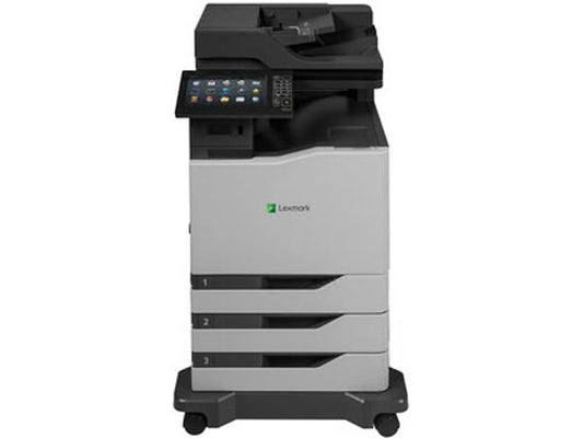 The Lexmark CX860dtfe is a high-performance color laser multifunction printer designed for enterprise-grade demands. Delivering print and copy speeds up to 60 ppm, it features automatic duplexing, support for a wide range of media types and sizes, and a flatbed scanner with CAC enablement. Ideal for high-volume offices, it is backed by a 1-year onsite next business day service agreement.
