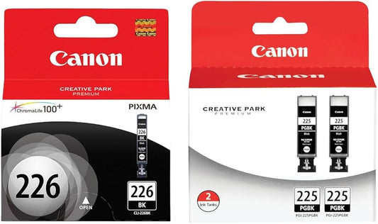 Cartouche d'encre noire Canon PGI-225, pack de deux
