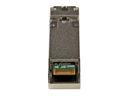 HPE 455883-B21 Compatible SFP+ transceiver from StarTech offers high-speed 10GbE connectivity over multi-mode fiber with LC connector and a range of up to 300 meters. Designed to comply with MSA standards, this hot-swappable module supports 10 Gigabit Ethernet and features digital diagnostics monitoring (DDM). Ideal for network professionals looking for lasting reliability and simple deployment in enterprise environments.