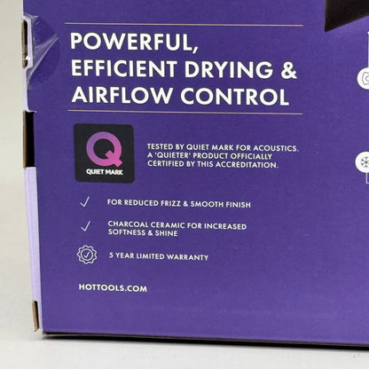 HOT TOOLS Pro Signature Collection Power Hair Dryer Lavender 30% Quieter 1875W