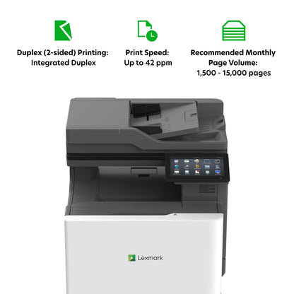 Imprimante laser multifonction couleur Lexmark CX730de, recto verso, 42 ppm