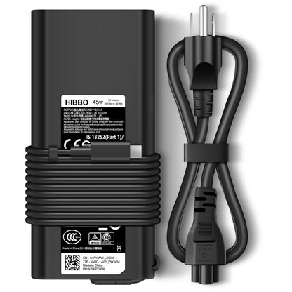 Adaptateur secteur Dell USB-C 45 W avec cordon de 90 cm, modèle 492-BBUU