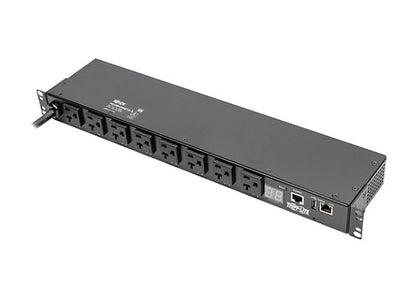 Eaton 1.9kW Single-Phase Switched PDU, LX Interface, 120V Outlets (8 5-15/20R), NEMA L5-20P/5-20P input, 12 ft. (3.66 m) Cord, 1U Rack, TAA