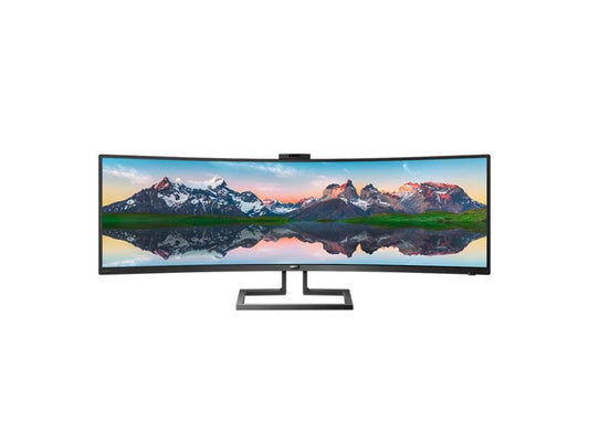 PHILIPS 499P9H - 49IN Monitor, Curved, LED, DQHD (5120x1440), USB-C, DP, HDMIx2, RJ45, USB-Hub, EPEAT, Height Adjustable Stand, 4 Year Advance Replace