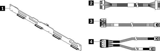 Lenovo SR250 V2 3.5 SATA/SAS 4-Bay Backplane Kit