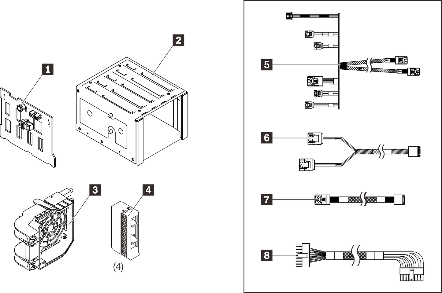 Kit de plaque de support SS 4 baies Lenovo ST250 3,5" v2
