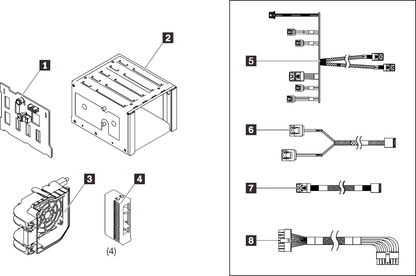 Kit de plaque de support SS 4 baies Lenovo ST250 3,5" v2