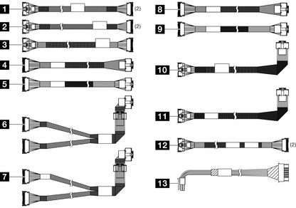 Kit de câbles NVMe BP2 avant 2,5 pouces pour Lenovo SR650 V2