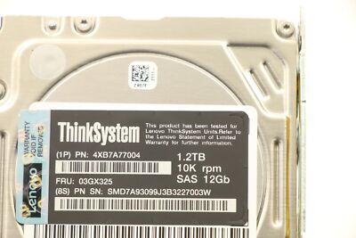 Disque dur Lenovo 3,5" 1,2 To 10 000 tr/min SAS 12 Go remplaçable à chaud (4XB7A77004)
