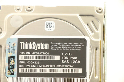 Disque dur Lenovo 3,5" 1,2 To 10 000 tr/min SAS 12 Go remplaçable à chaud (4XB7A77004)