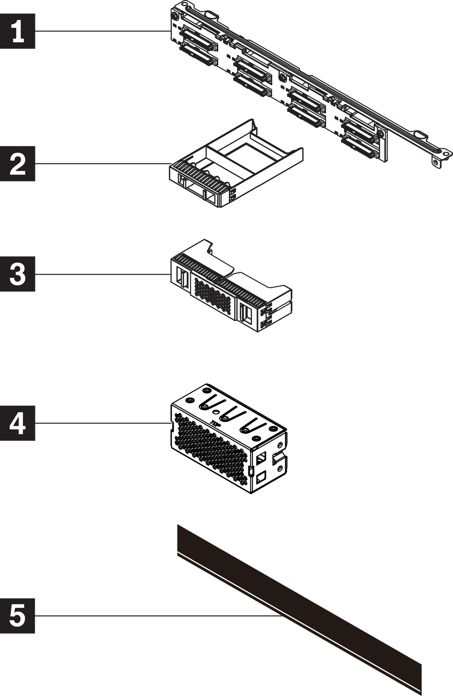 Kit de fond de panier SAS/SATA 1U 8x2,5 pouces pour Lenovo ThinkSystem V3