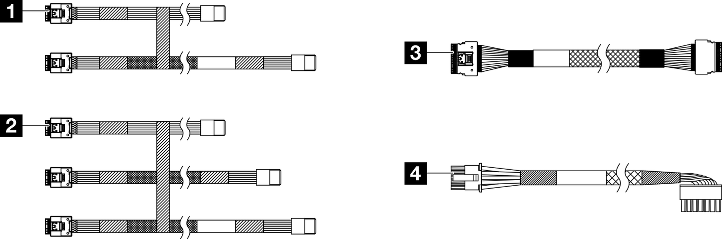 Lenovo SR250 V3 CFF RAID/HBA Cable Kit - 4Z57A88889