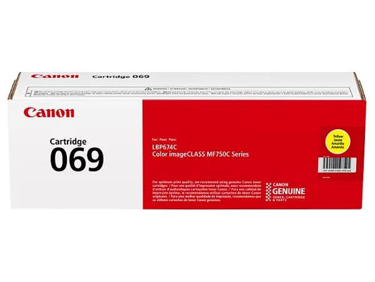 Canon 069 Yellow Standard Yield Toner Cartridge (5091C001) delivers brilliant yellow prints for imageCLASS MF753Cdw, MF751Cdw, and LBP674Cdw printers. With a yield of up to 1,900 pages, this TAA-compliant toner ensures professional-quality results and dependable performance for small to mid-sized office environments.