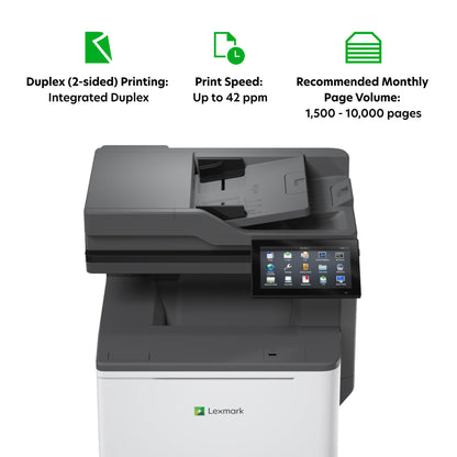 Imprimante multifonction laser couleur Lexmark CX635adwe, 42 ppm, USB/Ethernet/Wi-Fi