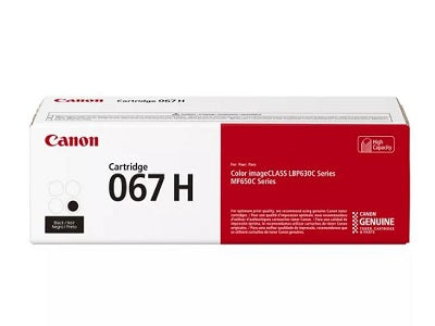 Canon 067H Black High Yield Toner Cartridge (5106C001) is engineered for exceptional performance and is compatible with select imageCLASS and LBP series printers. Offering a high page yield, it's optimized for demanding print environments where consistent quality matters. TAA compliant and manufactured in Japan, it meets U.S. government procurement standards, ensuring trusted quality.