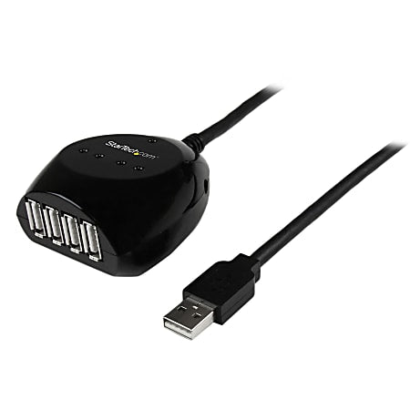 Câble USB 2.0 actif StarTech USB2EXT4P15M (15 m) avec hub 4 ports