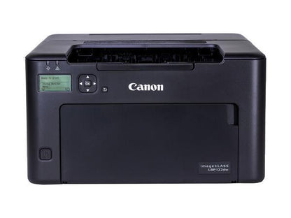 The Canon imageCLASS LBP122dw is a compact monochrome laser printer offering wireless connectivity and automatic duplex printing. Designed for efficient black-and-white output, it suits home offices and small workgroups needing consistent performance. TAA compliance is not supported, and the unit is manufactured in Vietnam.