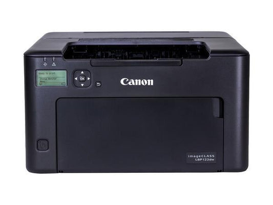 The Canon imageCLASS LBP122dw is a compact monochrome laser printer offering wireless connectivity and automatic duplex printing. Designed for efficient black-and-white output, it suits home offices and small workgroups needing consistent performance. TAA compliance is not supported, and the unit is manufactured in Vietnam.