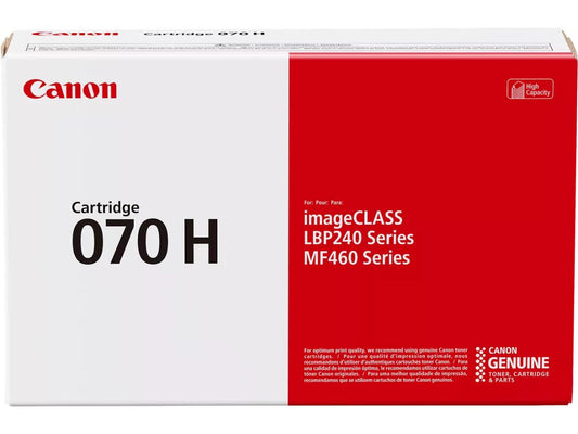 Canon's 070H High-Yield Black Toner Cartridge delivers reliable, high-volume printing for Canon laser printers including the MF465dw, MF462dw, LBP247dw, and LBP246dw. With a yield of up to 10,200 pages under ISO/IEC standards, it's ideal for businesses needing consistent, professional-quality black prints with minimal downtime.