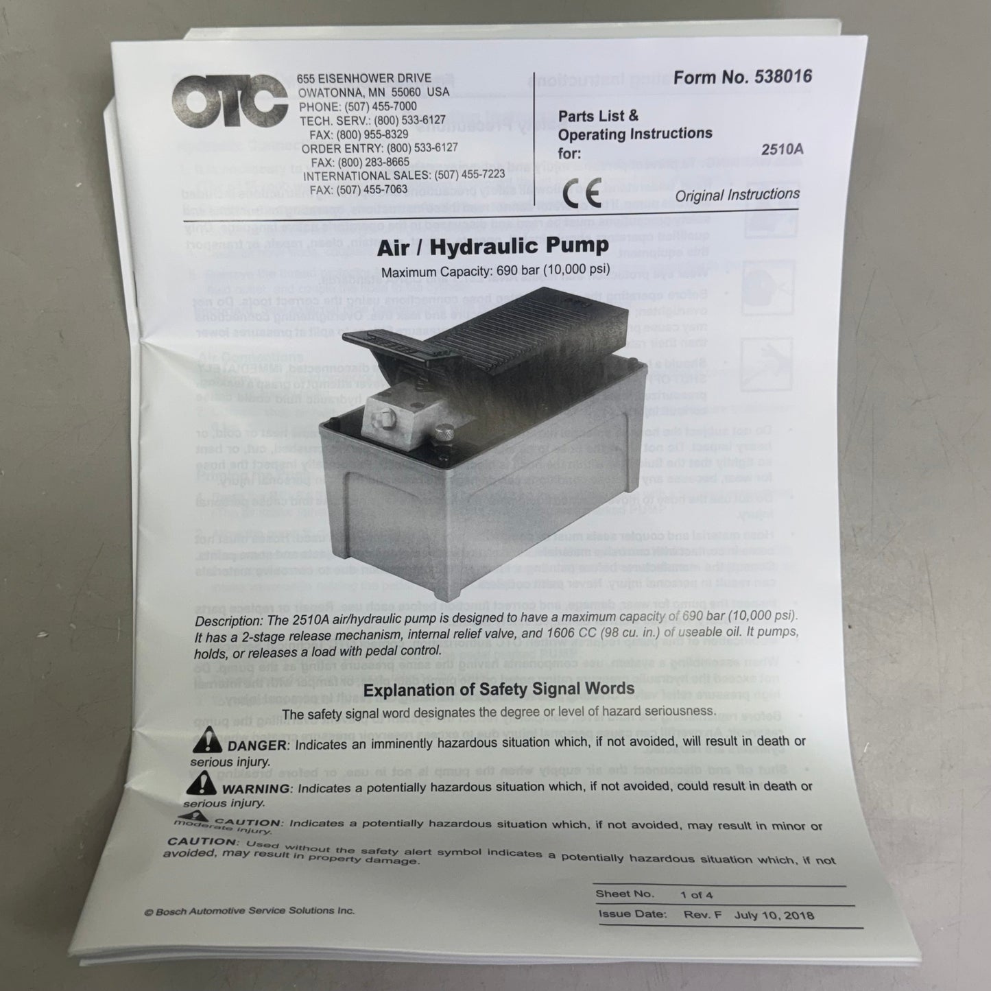 OTC Hendrickson Rear Suspension Bushing Tool Sz 37.5" L x 18" W, Grey 4247