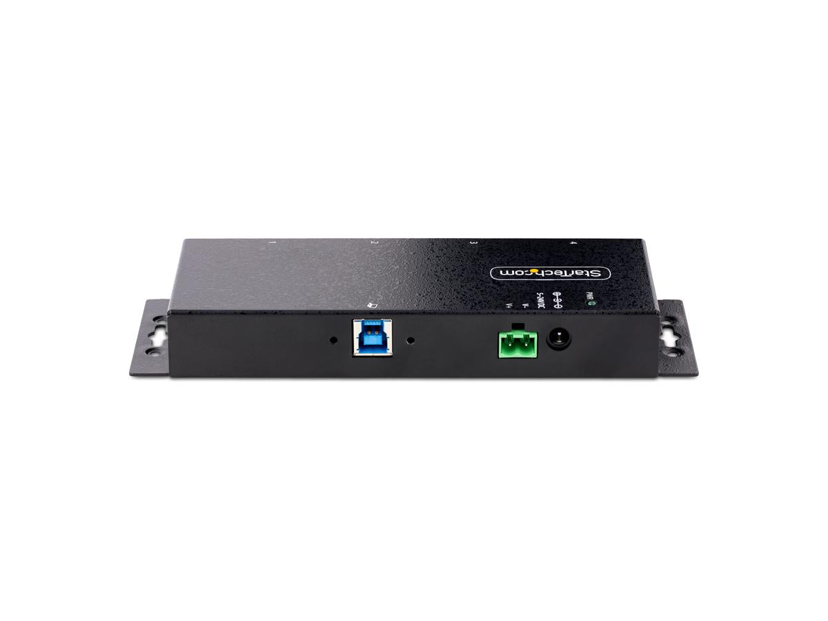 4-Port Industrial USB USB 3.0 5Gbps Hub - Rugged USB Hub w/ESD and Surge Protection - DIN/Wall/Desk Mountable USB-A Hub - USB Expander w/Locking Ports