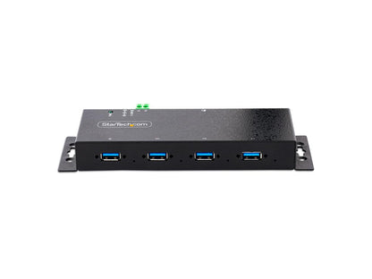 4-Port Industrial USB USB 3.0 5Gbps Hub - Rugged USB Hub w/ESD and Surge Protection - DIN/Wall/Desk Mountable USB-A Hub - USB Expander w/Locking Ports