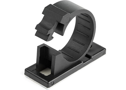 StarTech 100 Self-Adhesive Cable Clips, 17mm Bundle Support, Black Nylon