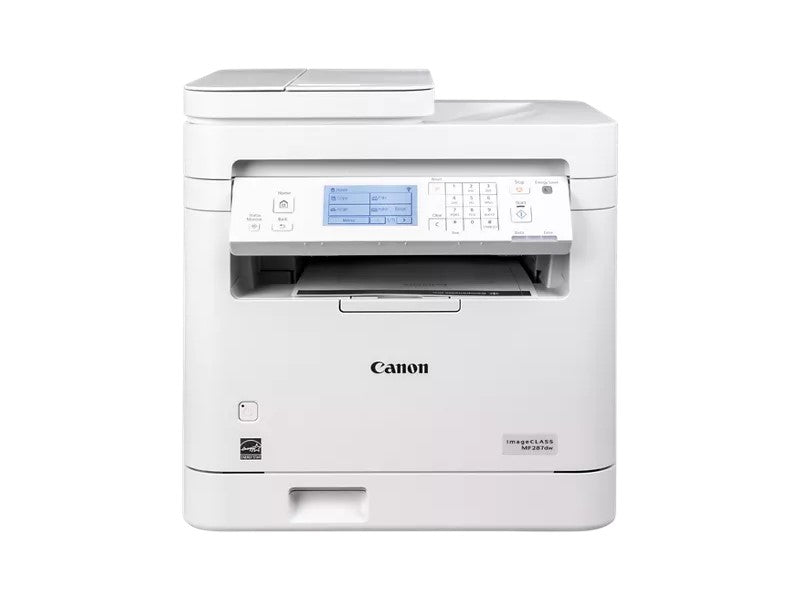 Canon imageCLASS MF287dw - All in One, Wireless, Mobile Ready, Duplex, B&W Laser Printer. Print, scan, copy, and fax with high-speed output and wireless connectivity. Includes 250-sheet cassette and supports automatic two-sided printing. Designed for productivity with support for Windows, macOS, and mobile platforms.