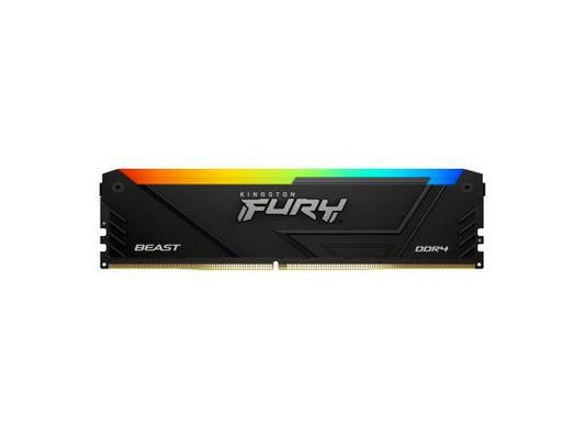 The Kingston Fury Beast RGB 64GB DDR4 memory kit delivers rapid 3600MT/s speed with CL18 latency for high-performance computing. This kit includes four 16GB DIMMs and features customizable RGB lighting, making it ideal for gaming rigs and high-end PCs. TAA compliance ensures suitability for government or regulated environments.