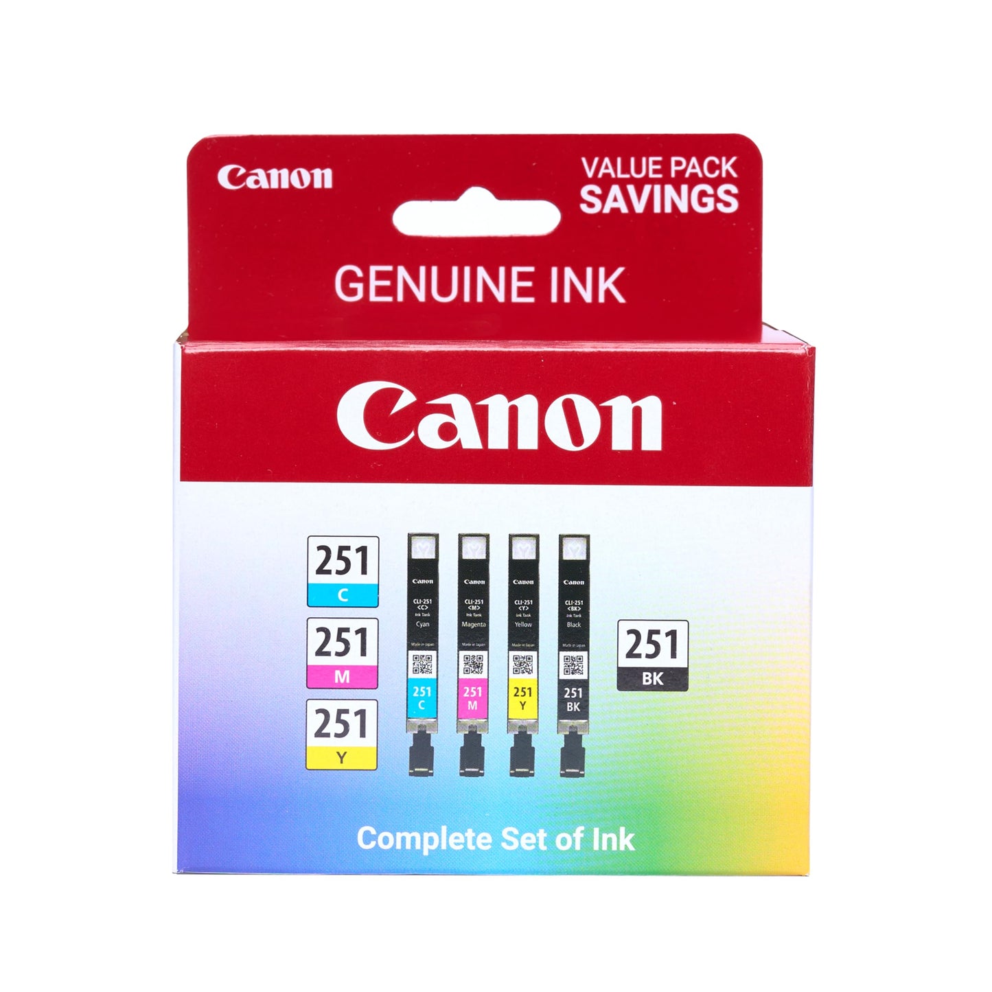 Lot de 4 cartouches d'encre CANON CLI-251 BK/CMY