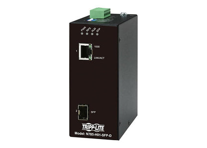 Eaton Tripp Lite Series Hardened Gigabit Fiber to Ethernet Media Converter, 10/100/1000 Mbps, RJ45/SFP, -10degrees to 60degreesC, TAA