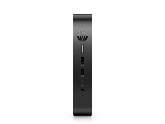 The HP Elite t655 Thin Client is a compact and secure computing solution designed for modern virtual desktop environments. Powered by an AMD Ryzen Embedded R2314 processor and offering 4GB DDR4 RAM plus 32GB flash storage, it operates with HP ThinPro OS for streamlined performance. This fanless thin client prioritizes flexibility, connectivity, and centralized IT control, making it ideal for enterprise and remote work applications.