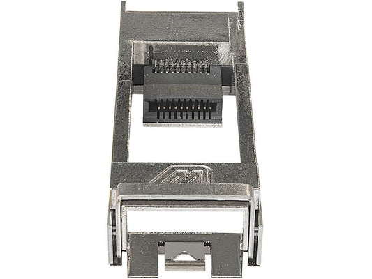 The LA HPE BladeSystem c-Class QSFP+ to SFP+ Adapter enables flexible, high-performance conversions tailored for enterprise networking setups. Designed to seamlessly integrate with HP BladeSystem environments, it effectively bridges QSFP+ and SFP+ interfaces in one compact 2.3 x 4.1 x 1.1 inch form factor. This TAA-compliant device is an optimal choice for government and enterprise-level IT infrastructures seeking adaptable, standards-based networking components.