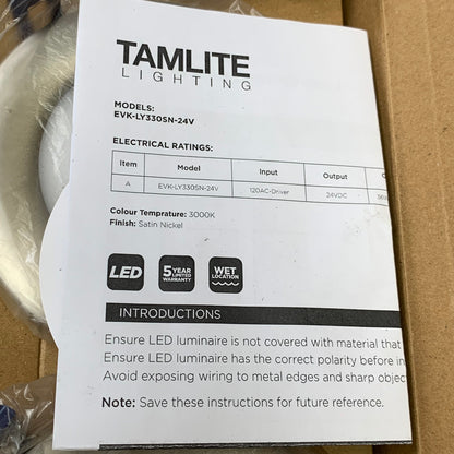 TAMLITE LIGHTING Low Voltage LED Lyra kit w/ Satin Nickel Frame EVKLY330SN24V