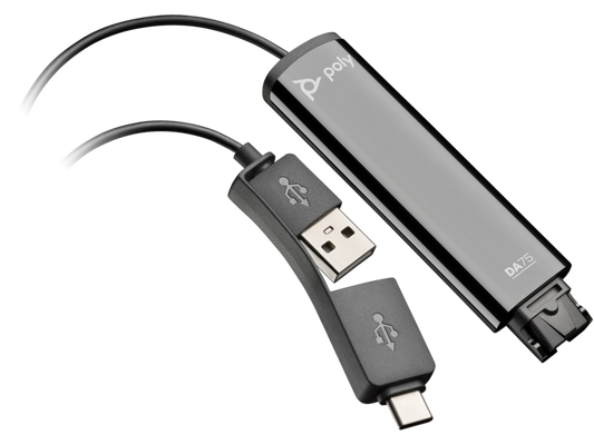 HP Poly DA75 USB to QD Black Adapter TAA