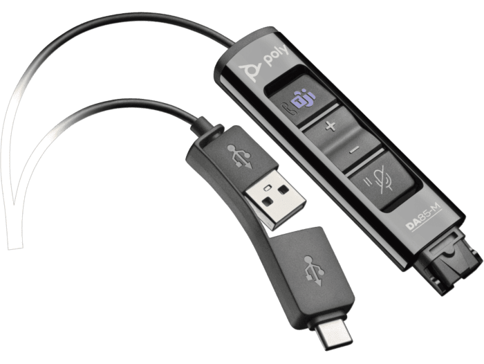 Adaptateur USB vers QD HP Poly DA85, conforme TAA