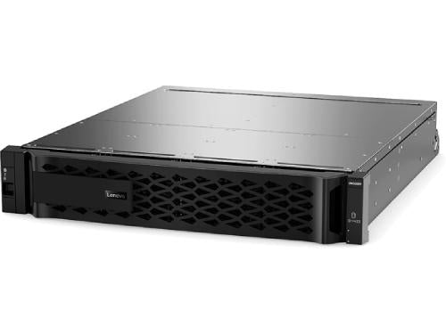 The Lenovo DM5000H 2U24 SFF is a storage enclosure built for modern data center needs, offering compact 2U form factor and enterprise-class reliability. With dual hot-swappable power supplies, robust security protocols, and a dedicated 1 GbE management port, it provides scalable, secure, and manageable storage performance. This model supports 24 small form factor hard drives and comes with a three-year warranty.