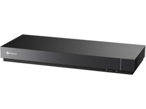 The Poly G7500 Video Conferencing System with EagleEyeIV 12x Kit offers high-quality video and audio for B2B collaboration. This TAA and JITC-compliant device is built for secure and flexible connectivity, featuring robust codec support, multiple ports, and advanced network capabilities to meet modern conferencing demands.