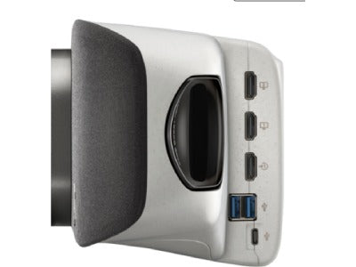 The Poly Studio X70 All-In-One Video Bar delivers exceptional video conferencing performance with 4K resolution and advanced audio. Designed for enterprise-level collaboration, it features dual-lens HD cameras, powerful stereo speakers, and flexible connectivity including Ethernet, Wi-Fi, and Bluetooth. TAA compliance ensures suitability for government and regulated environments.