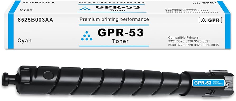 Cartouche de toner cyan Canon GPR-53, rendement de 19 000 pages