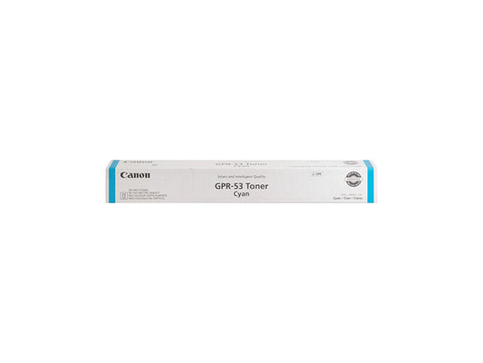 The Canon GPR-53 Cyan Toner Cartridge is engineered for use with ImageRUNNER ADVANCE C3325i and C3330i series printers. Delivering a robust estimated yield of 19,000 pages, this high-capacity toner ensures consistent and vivid cyan output. TAA compliant and manufactured in Japan, it's ideal for high-volume print environments prioritizing reliability and quality.